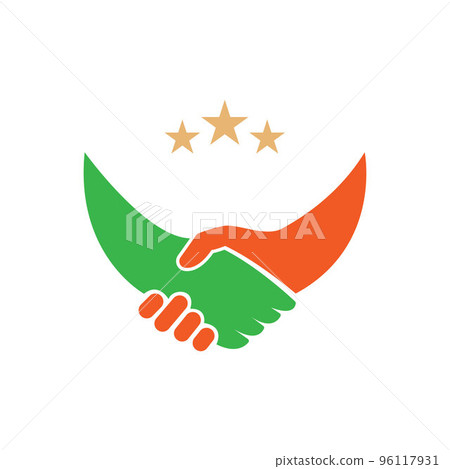 f handshake logo design vector icon Stock Vector | Adobe Stock