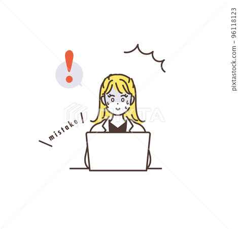 注意到錯誤的女商人的插圖素材商業場景 96118123