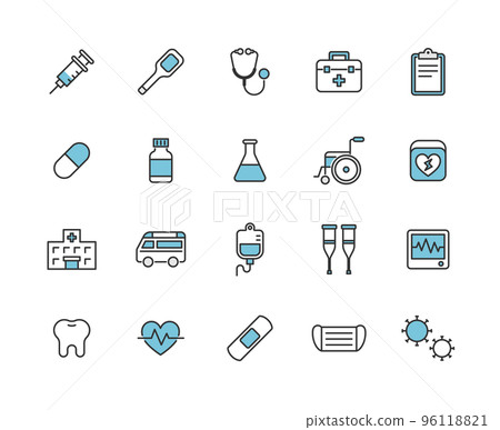 Medical icon set (with color) 96118821