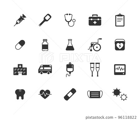 Medical icon set (black) 96118822
