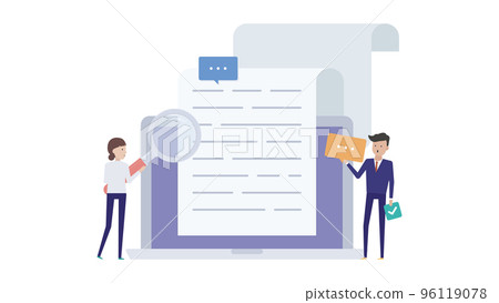 Feedback, correction, proofreading, check, comment, advice, evaluation illustration material 96119078