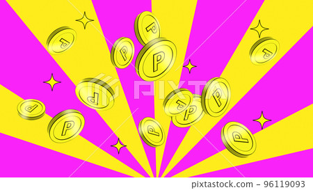 Background of the image where points are accumulated Version in which coins are jumping from the bottom Radial background 96119093
