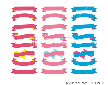 Flashy ribbon set of red, pink and blue 96119109