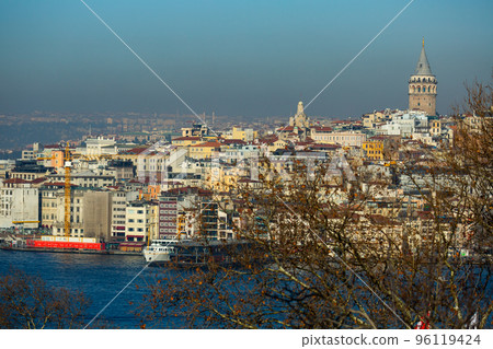 View across Golden Horn of Galata Tower in Beyoglu district, Istanbul 96119424