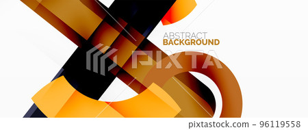 Minimalist geometric abstract background. Lines, circles with shadow effects composition wallpaper design Minimalist geometric abstract background. Lines, circles with shadow effects composition wallpaper design 96119558