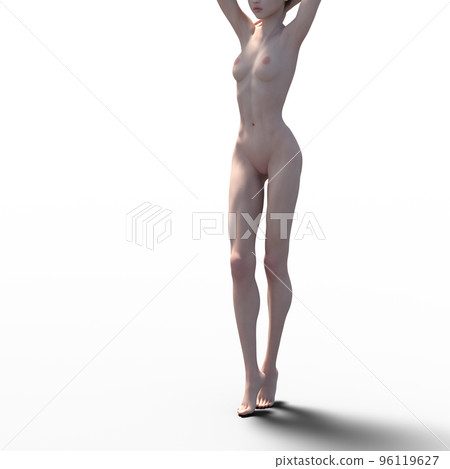 Posing woman nude perming3DCG illustration material Posing woman nude perming3DCG illustration material 96119627
