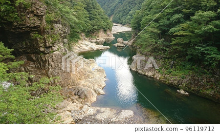 Nijimi hasi waterfall and Ryuokyo Gorge in summer Nijimi hasi waterfall and Ryuokyo Gorge in summer 96119712