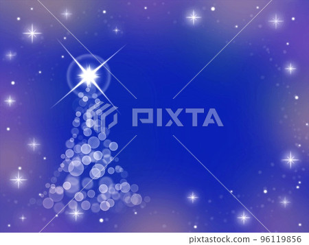 Christmas polka dot Christmas tree blue background - Stock Illustration ...