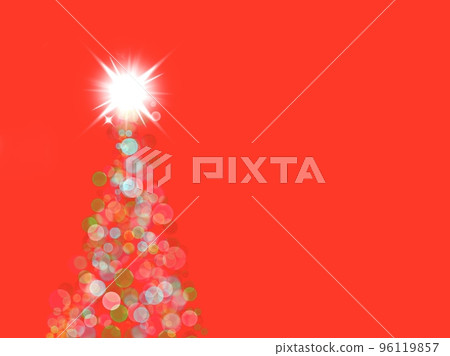 Christmas polka dot Christmas tree red background - Stock Illustration ...