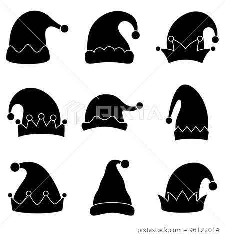 Set of Elf hat isolated on white background Set of Elf hat isolated on white background 96122014