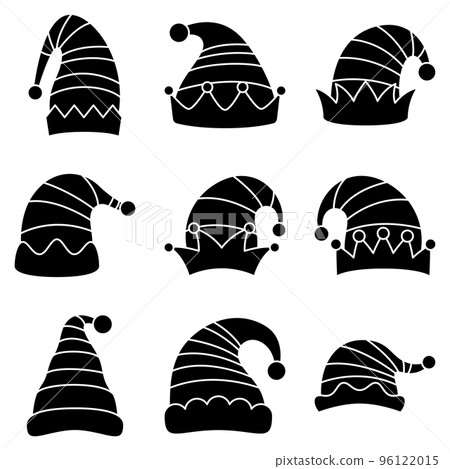 Set of Elf hat isolated on white background Set of Elf hat isolated on white background 96122015