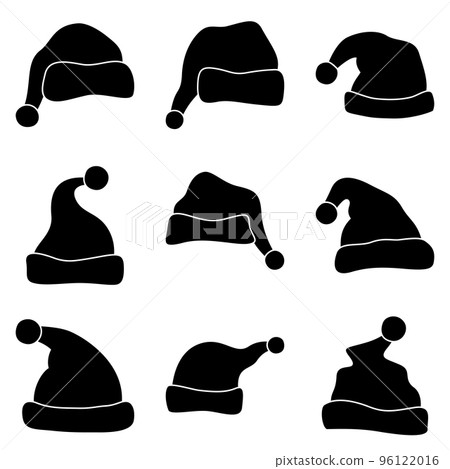 Set of Santa Claus hat isolated on white background Set of Santa Claus hat isolated on white background 96122016