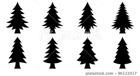 Set of Christmas Tree in flat style isolated Set of Christmas Tree in flat style isolated 96122017