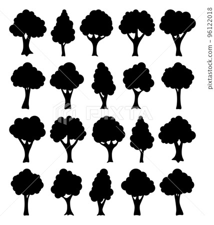 Set of hand drawn trees Set of hand drawn trees 96122018