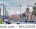 Novokuznetsk, Russia, 07.31.2022: restored new building of Novokuznetsk railway station 96122028