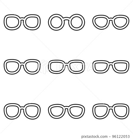 Set of Glasses in line style isolated 96122053