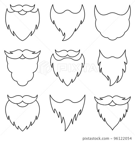 Set of Beard in line style isolated Set of Beard in line style isolated 96122054
