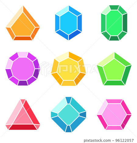 Set of gems in flat style isolated Set of gems in flat style isolated 96122057