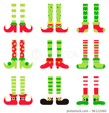 Set of Elf feet in flat style isolated Set of Elf feet in flat style isolated 96122060