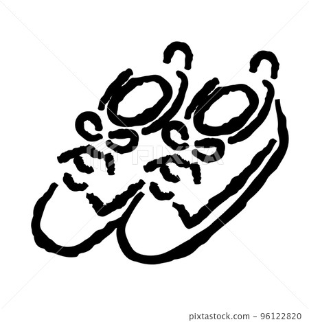 帶鞋帶的運動鞋手繪插圖 96122820