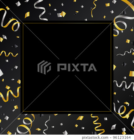 Black Friday banner frame square black gold and silver 96123164