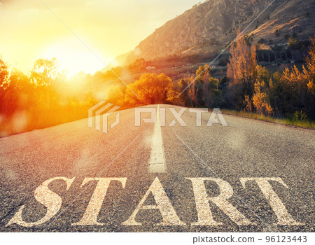 Start road of career. Concept of company startup 96123443