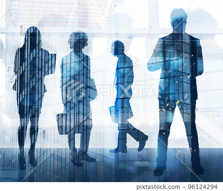 Businessmen that work together in office. Concept of teamwork, partnership and startup. double exposure Businessmen that work together in office. Concept of teamwork, partnership and startup. double exposure 96124294