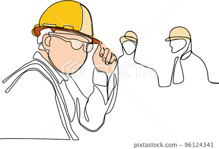 construction manager and engineer working on building site. Vector illustration 96124341