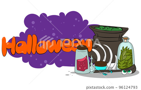 Happy Halloween banner or party invitation background with night clouds and pumpkins. Vector illustration. Full moon in the sky, spiders web and flying bats. Place for text Happy Halloween banner or party invitation background with night clouds and pumpkins. Vector illustration. Full moon in the sky, spiders web and flying bats. Place for text 96124793