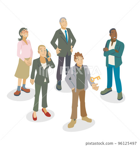 Businessmen starting a business with the key to success Businessmen starting a business with the key to success 96125497