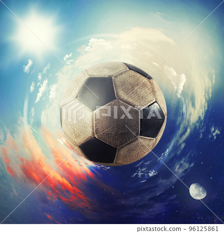 Global view of soccer world. football ball as a planet 96125861
