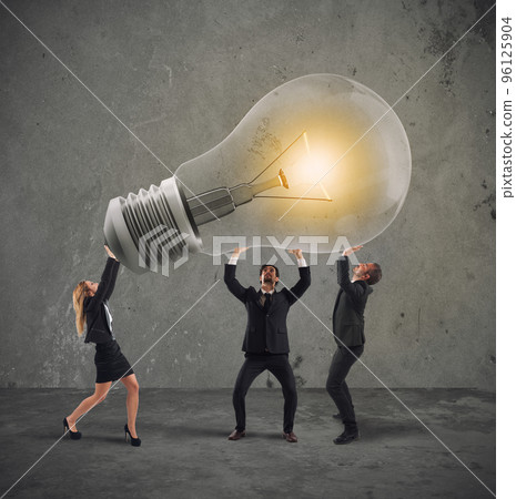 Business people hold a light bulb. concept of new idea and company startup 96125904
