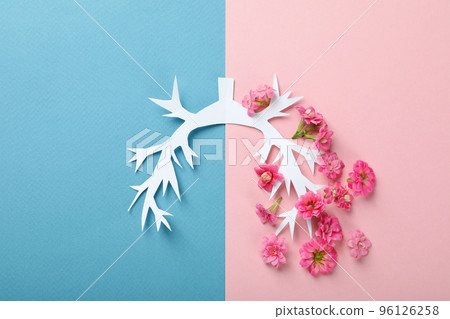 World lung day or lung healthy concept on two tone background 96126258