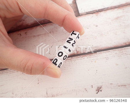 holding POINT point word with finger holding POINT point word with finger 96126348