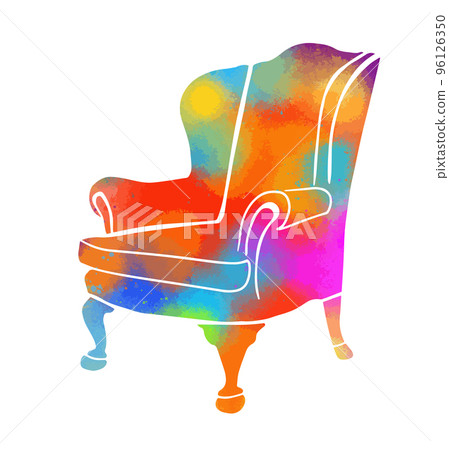 Chair silhouette colorful. Vector illustration Chair silhouette colorful. Vector illustration 96126350