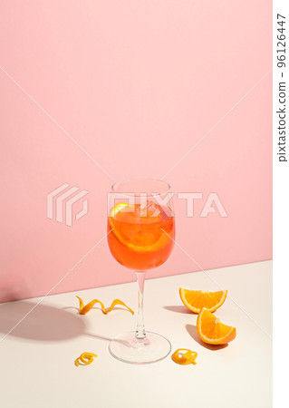 Concept of summer cocktail, Aperol Spritz, space for text Concept of summer cocktail, Aperol Spritz, space for text 96126447