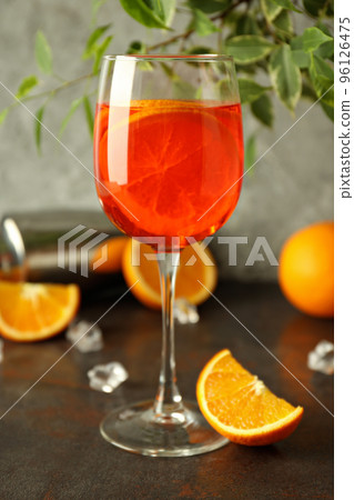 Concept of fresh summer cocktail, Aperol Spritz Concept of fresh summer cocktail, Aperol Spritz 96126475