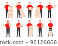 Delivery Man in uniform, man delivery courier 96126606