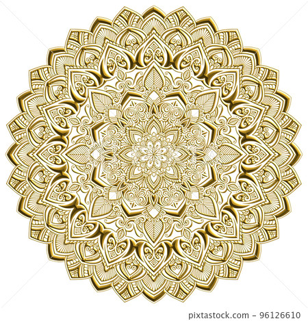 曼陀羅藝術(金工風格,葉子,花朵) 曼陀羅藝術(金工風格,葉子,花朵) 96126610