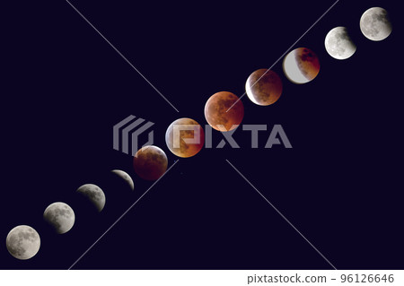 Total lunar eclipse (continuous) and Uranus trying to hide behind the moon 96126646