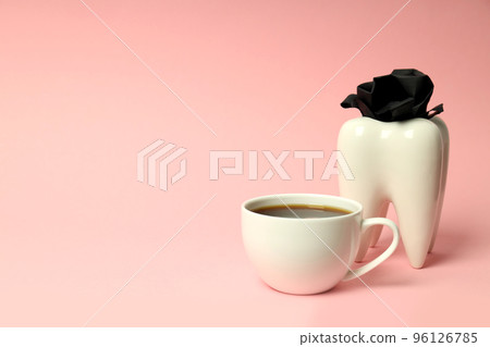 Concept of food bad for teeth, dental care, space for text 96126785