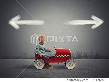 Difficult choices of a young businessman. concept of confusion 96126915