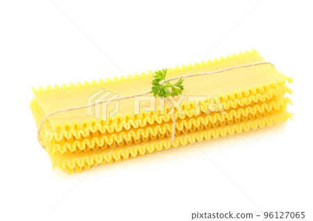 Uncooked lasagna sheets isolated on white background 96127065