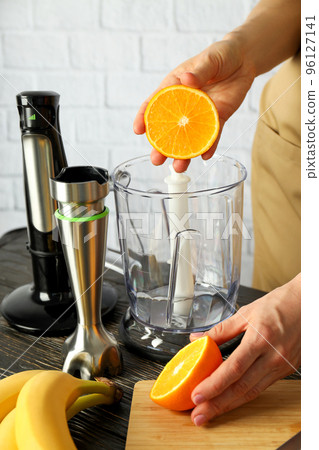 Concept of cooking tasty food with blender Concept of cooking tasty food with blender 96127141