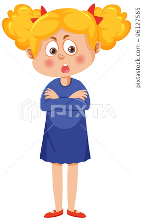 A girl standing with her arms crossed A girl standing with her arms crossed 96127565