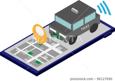 使用等距智能手機的出租車調度圖像說明 96127690
