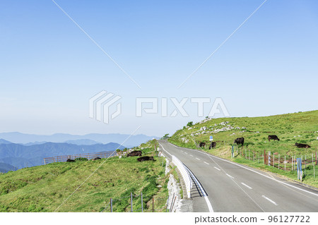 Ehime Prefecture, Shikoku Karst with beautiful fresh greenery and a road crossing the ridge (photographed in 2022) Ehime Prefecture, Shikoku Karst with beautiful fresh greenery and a road crossing the ridge (photographed in 2022) 96127722