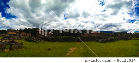View to archaeological site of Raqchi at Cuzco, Peru 96128034