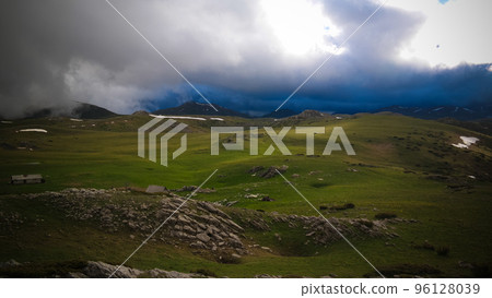 Cloudy Landscape of Mavrovo national park with mountain, FYR Macedonia 96128039