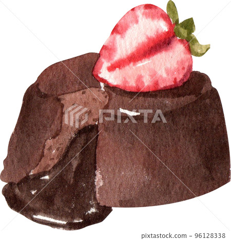 Chocolate Sweet Dessert And Drink Icons Watercolor 96128338